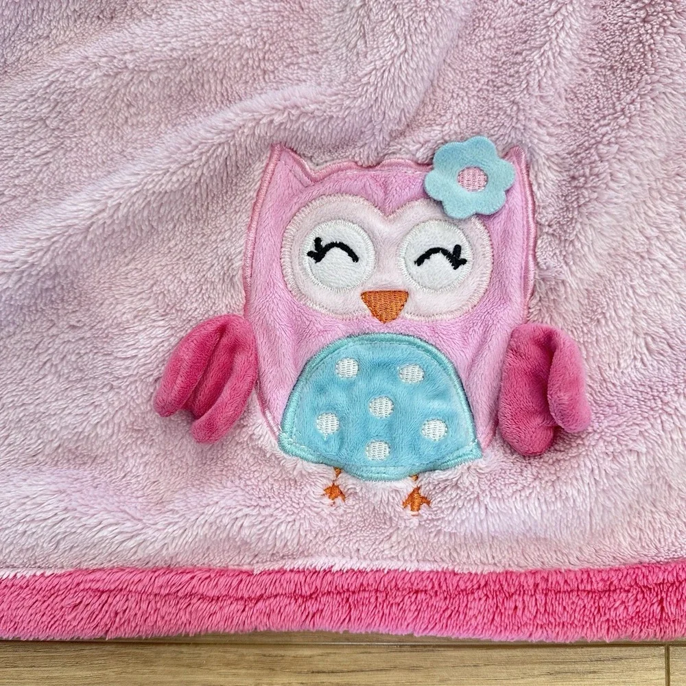 Baby Gear Pink Owl Plush Fleece Girl‎ Baby Security Blanket Lovey Aqua Blue Pink